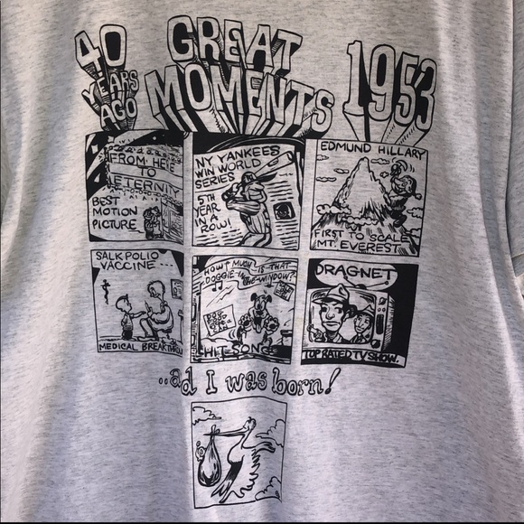1993 single stitch “Great Moments in 1953” t-shirt - Picture 2 of 4